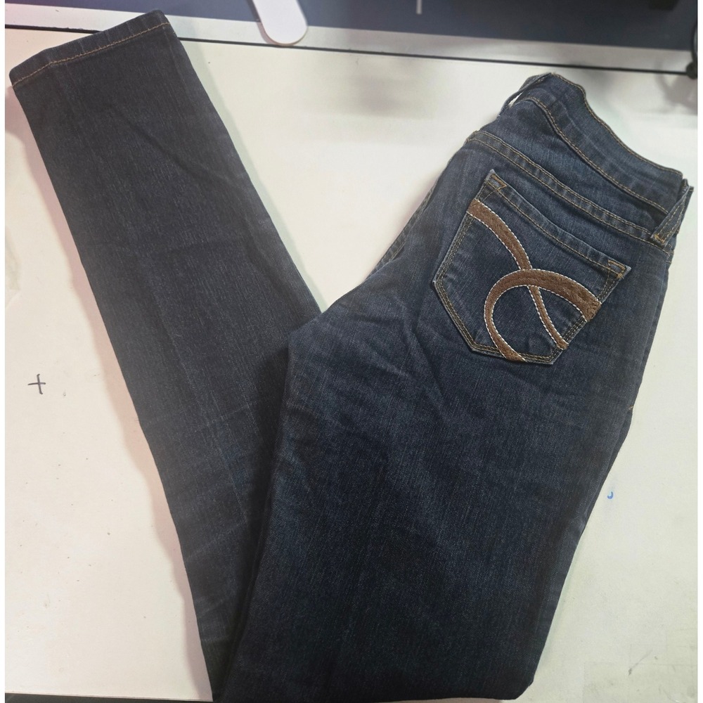 Aphrodite Dark Wash Skinny Jeans Size 3 Blue Denim Embroidered Back Pockets USA